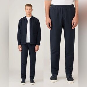 Club Monaco Cotton Linen Drawstring Trouser Navy , size M